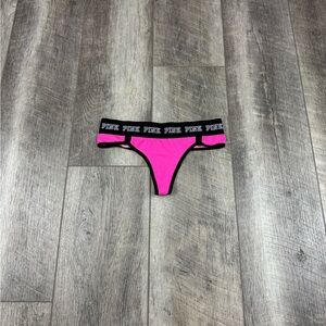 VS Hot Pink Logo Thong